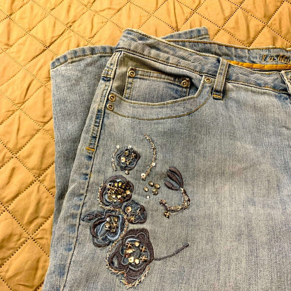 LA Blues denim embellished capris